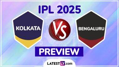 KKR vs RCB TATA IPL 2025 Preview: कोलकाता नाइट राइडर्स बनाम रॉयल चैलेंजर्स बेंगलुरु इंडियन प्रीमियर लीग के 58वां मैच से पहले जानें हेड टू हेड रिकॉर्ड्स, मिनी बैटल और स्ट्रीमिंग समेत सारे डिटेल्स